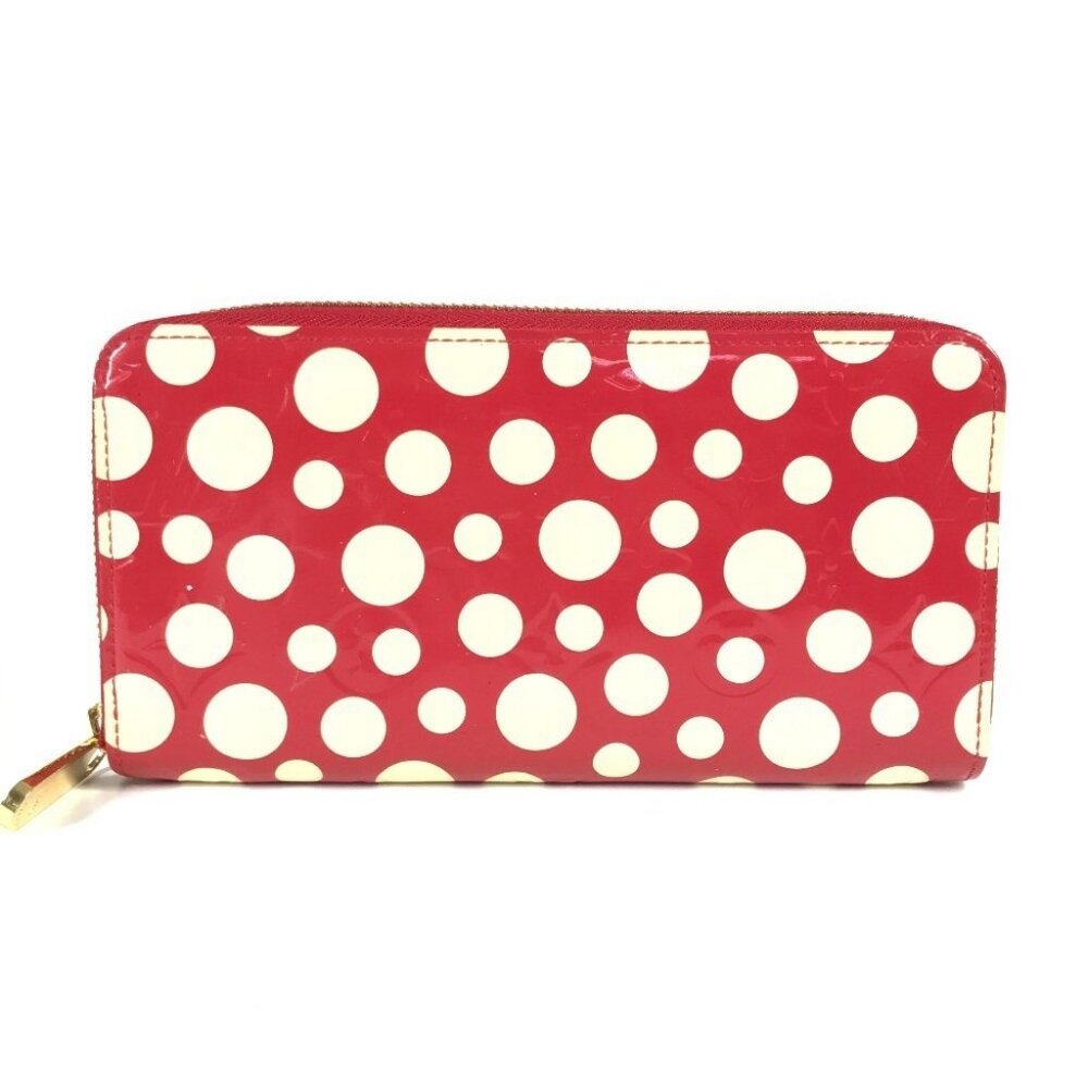 LOUIS VUITTON M91572 Vernis Dot Infinity Zippy Wallet Yayoi Kusama Long Wallet